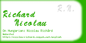 richard nicolau business card